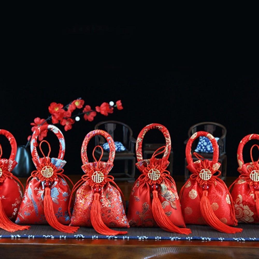 Phoenix Chinese Knot Tassel Handbag Dragon New Year Bucket Bag  Wedding