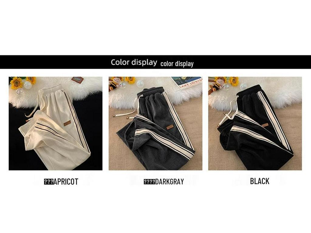 Men's Striped Corduroy Sweatpants - Casual, Loose, Straight-Leg for Spring and Autumn