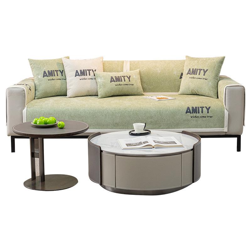 Chenier Sofa Cushion, Universal In All Seasons, Embroidered Letters, High-End Non-Slip Seat Cushion, Cover Cloth Leather Sofa Cover