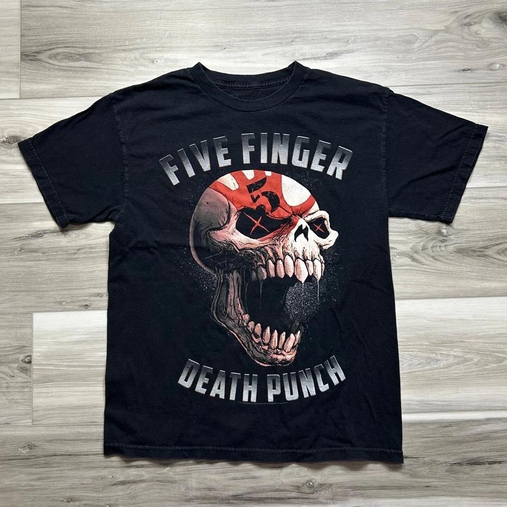 FDP Five Finger Death Punch Skull Tshirt Printed Casual Shortsleeved Sailor Collar Tee Large Size for Unisex WOMEN Tops Ins