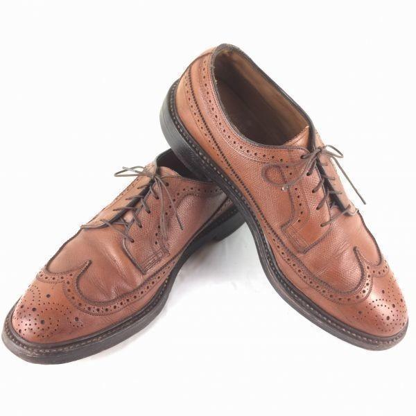 

1970s-80s FLORSHEIM Kenmoor Wingtip Shoes Brown size 9.5E Vintage Men s