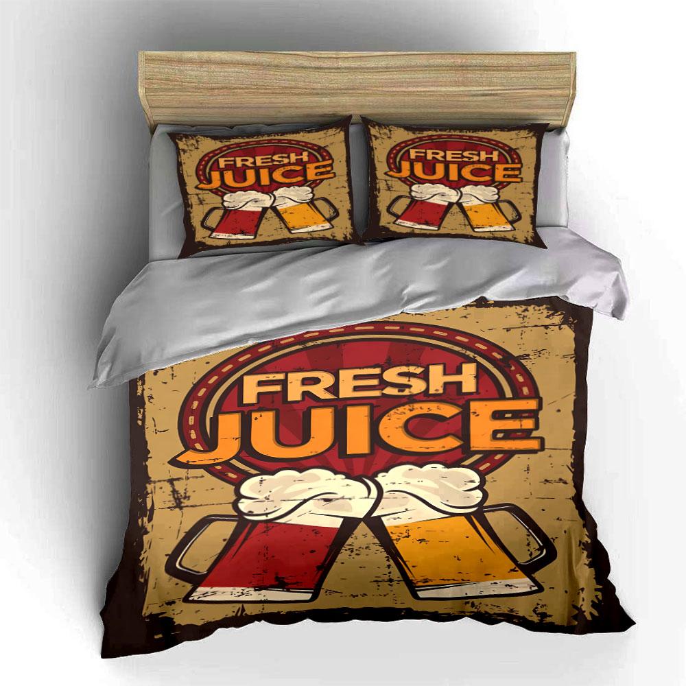 "Fresh Juice Mugs Graphic." Bedding Sets Duvet Cover Sets Duvet Covers Pillowcases(1 * Duvet Cover 2 * Pillowcases Without Duvet Insert)