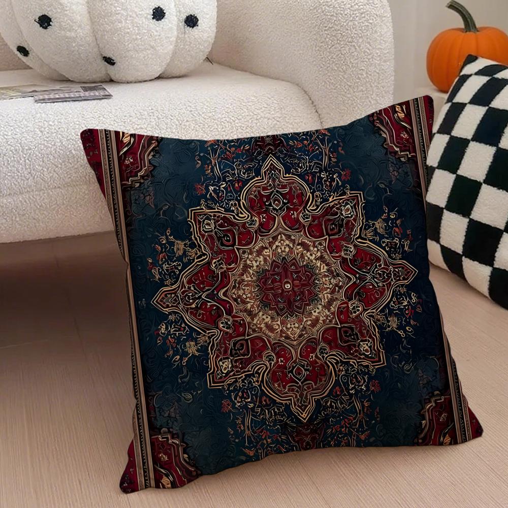 Elegant Kulturell Konst Vintage Persisk Stil Kuddfodral Kuddeöverdrag Dold Knapp Hållbar Polyester Stolskudde