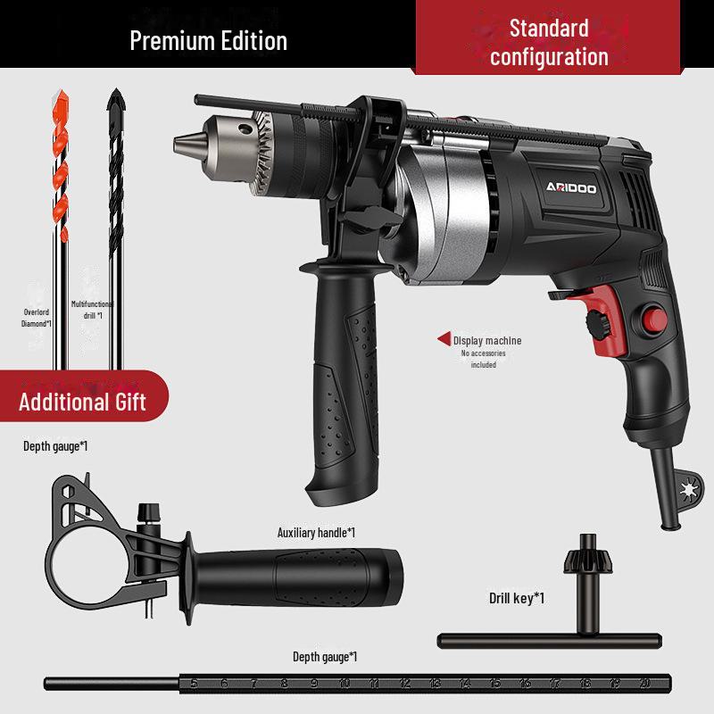 High-Power Dual-Function Electric Drill & Hammer for Household Use