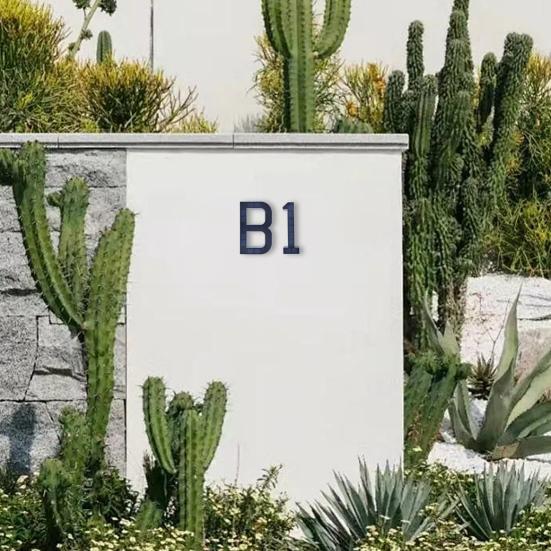 Solar Address Number Sign, LED Lighted House Number for Outdoor, Auto On/Off, Waterproof Garden Door Decoration