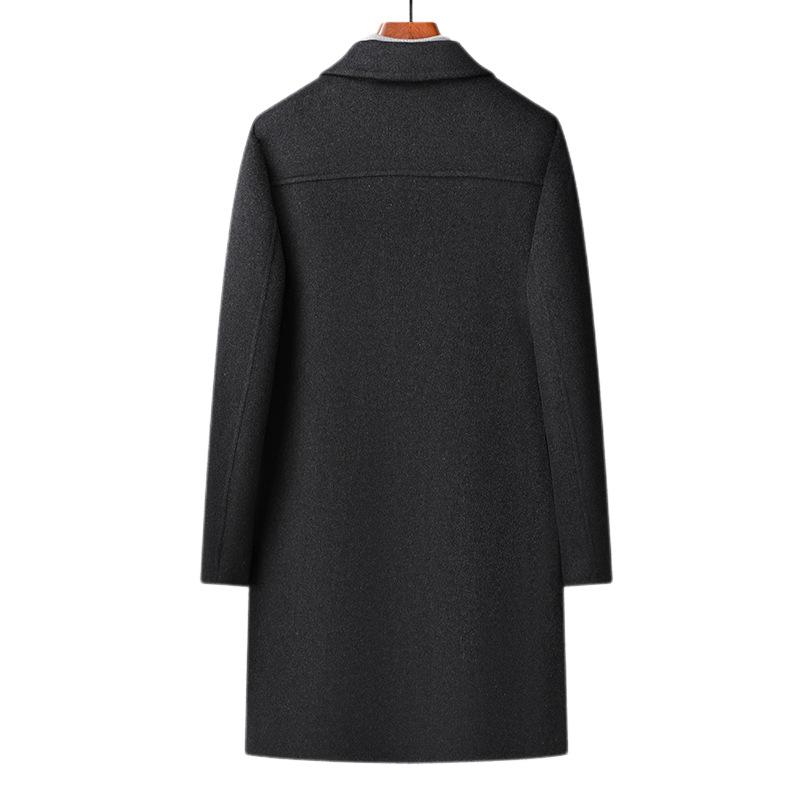 Kaschmirmantel Herren Lang Überknie Business Casual Revers Herbst und Winter Wollmantel Mantel