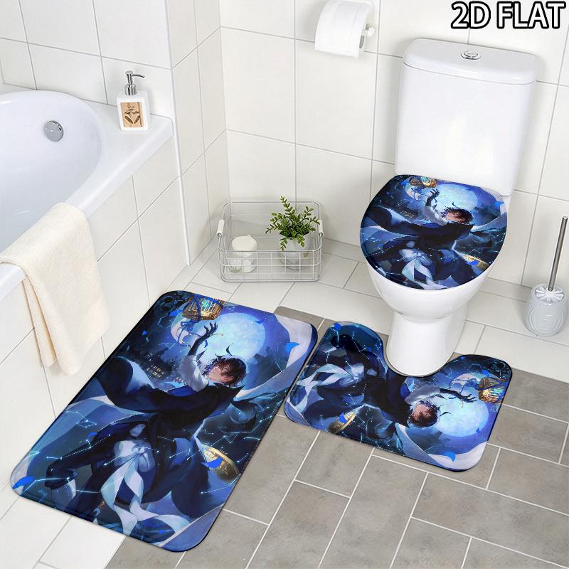 3Pcs Flannel Toilet Mat Set MTSJTvanitas'S Journal Bathroom Rug Bath Carpet Non Slip Home Decor