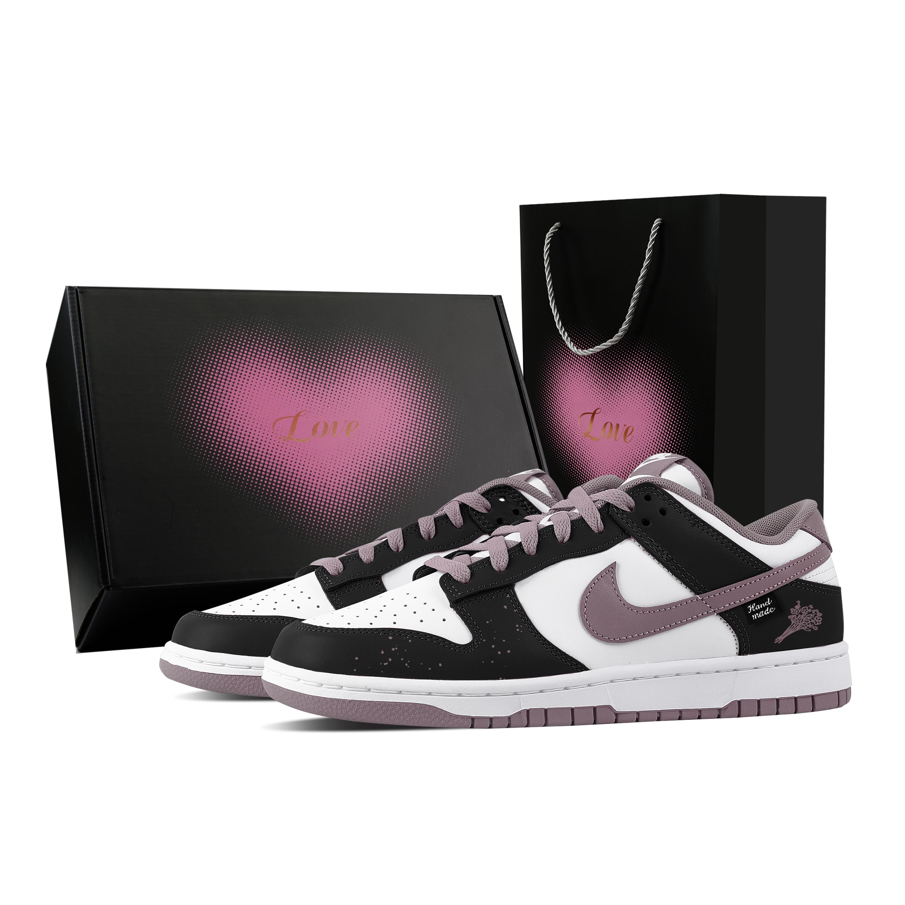 

Nike Dunk Bouquet Shadow, Heart Box Leather Abrasion Resistant Low top Skateboard Shoes Unisex Black Purple DV0833-112(Team529--) 40.5