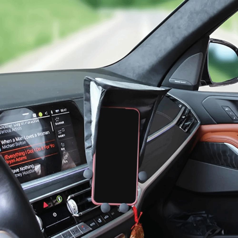 Adjustable Angle Phone Umbrella Silver-Coated Fabric Car Phone Holder  Rain Protection