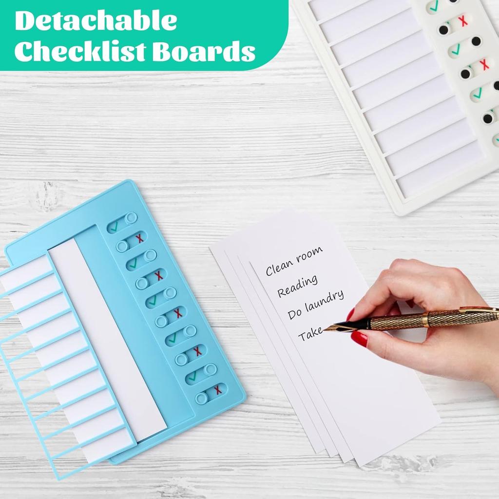 Aleric 2 Pieces Chore Chart for Kids to do List Chores Checklist Task Board, Sliding Morning Routine Chart for Adults, Daily Memo RV Checklist