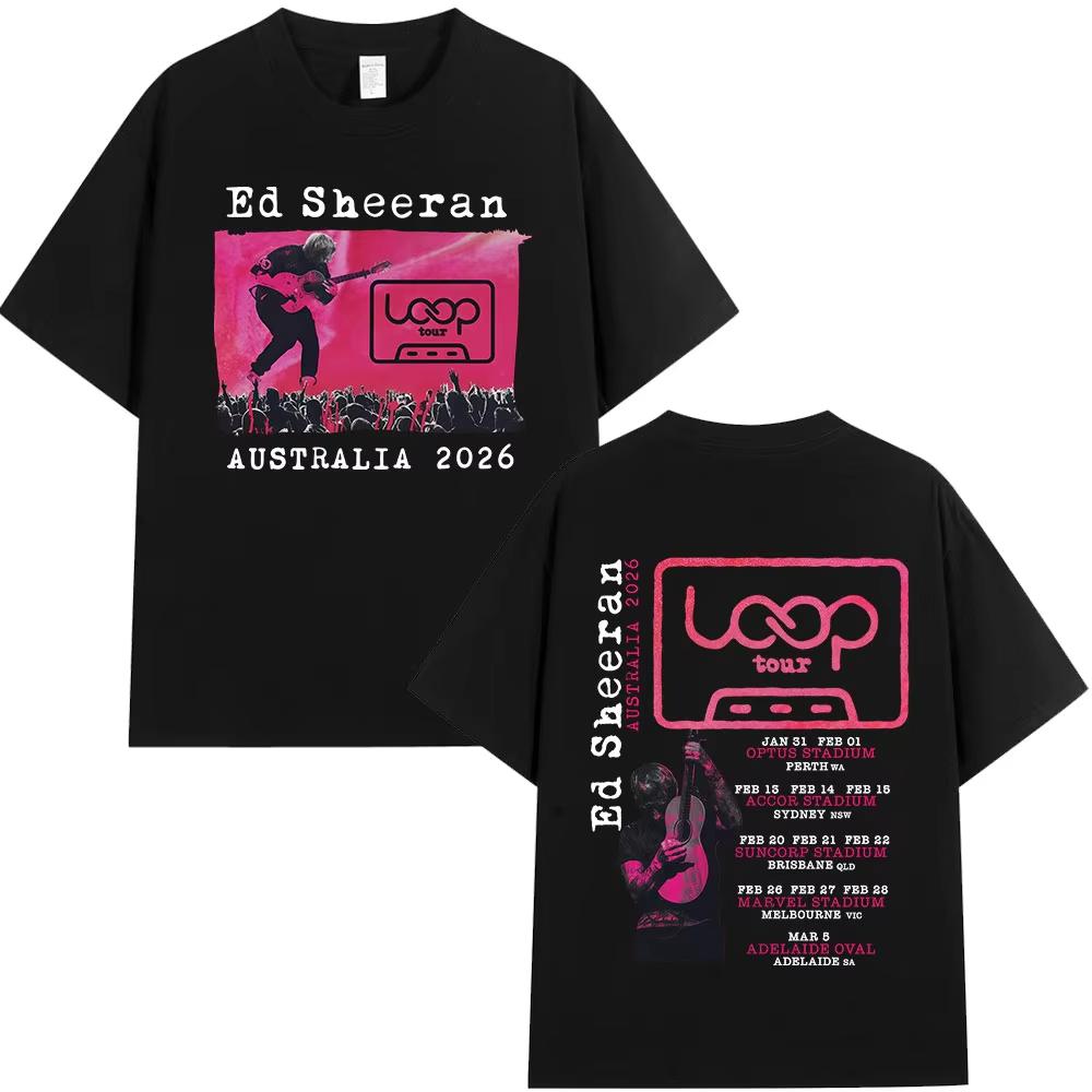 Ed Sheeran Loop Tour Australia 2026 Tour Merch Tshirts Fans Gifts Men Women Clothing Fashion Hip Hop Vintage Casual T Shirts