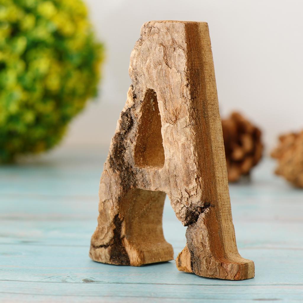 Handcraved Drevené písmená Čísla dverí Abeceda Písmeno Plávajúce meno