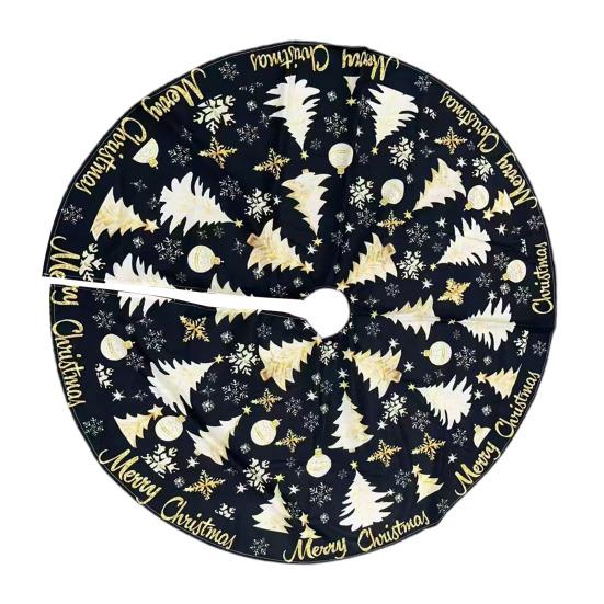 Christmas Tree Skirt Golden Christmas Tree Snowflake Pattern Holiday Tree Cover Versatile Indoor Outdoor Decoration