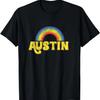 Austin Texas Vintage T Shirt Hippy Oldschool Rainbow Tee