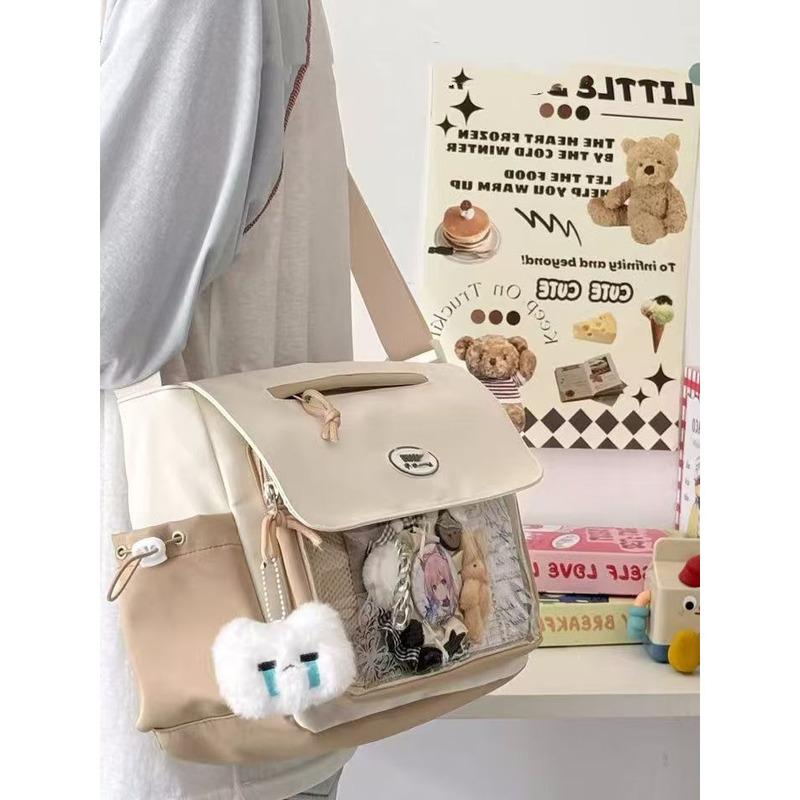 New Y2K Student Casul Crossbody Bag Clear DIY Display Ita Bag Lady Workwear Style Shoulder Bag Harajuku Fashion Travel Schoolbag