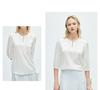 One Button: 26 Spring/Summer Design, Round Neck, Fashionable Jacquard, Mulberry Silk Shirt for Women