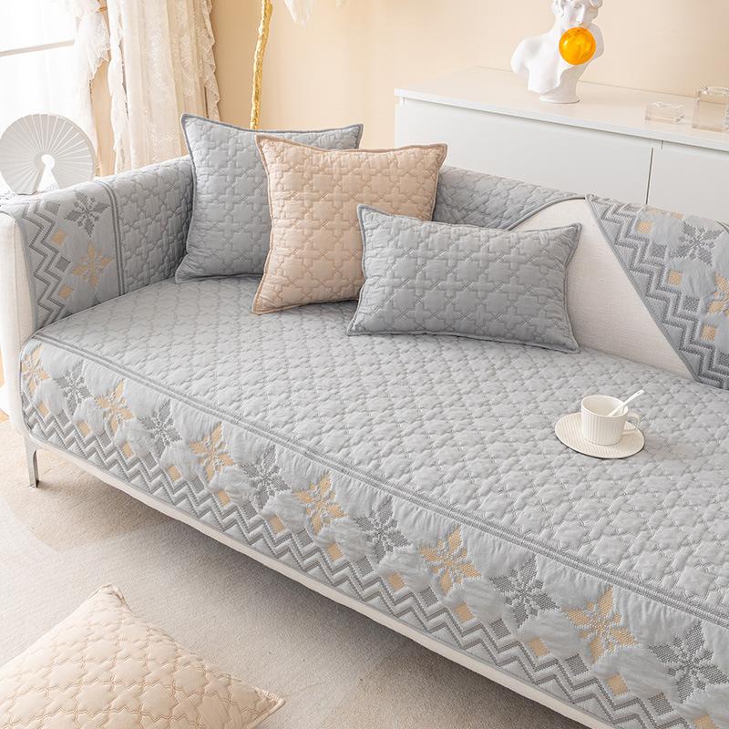 Nordic Pure Cotton Sofa Cushion Simple Modern Four Seasons Universal Non-Slip Fabric Seat Cushion Leather Sofa Cover Cover Cloth Towel