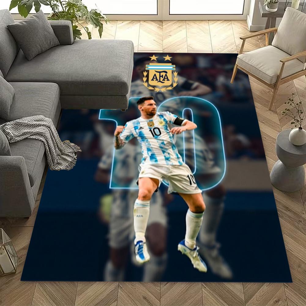 Lionel Messi Football Legend Area Rug Perfect For Entryway Hallway Bedrooms Study Room Antislip Carpet Office Home Decor Wedding Party Gift