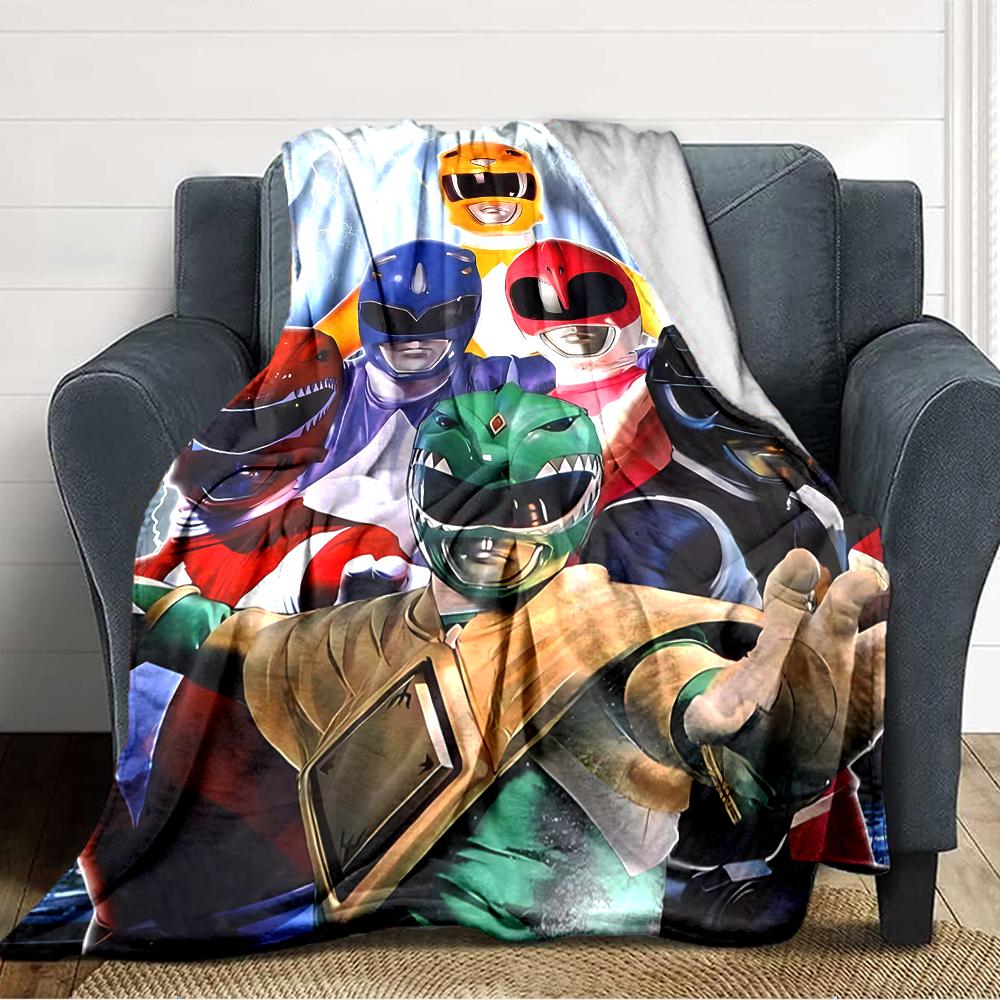 1pc Mighty Morphin Power Rangers1 Blanket, Gift, for Men and Women, Soft Blanket, Good for Sofa Bed Couch Travel, Lightweight Flannel Blanket
