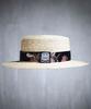 Kileutimuka Oriental Fabric Line Straw Fedora Black
