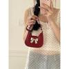 Mini Bow Knot Handbag Women Chic Crossbody Chain Bag Trendy Small PU Shoulder With Magnet