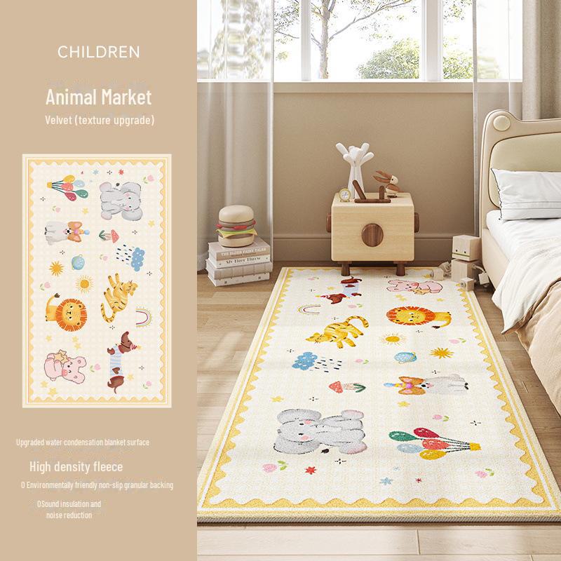 2024 Pokój Dziecięcy Kreskówkowy Koc Przyłóżkowy i Pogrubiona Mata Podłogowa