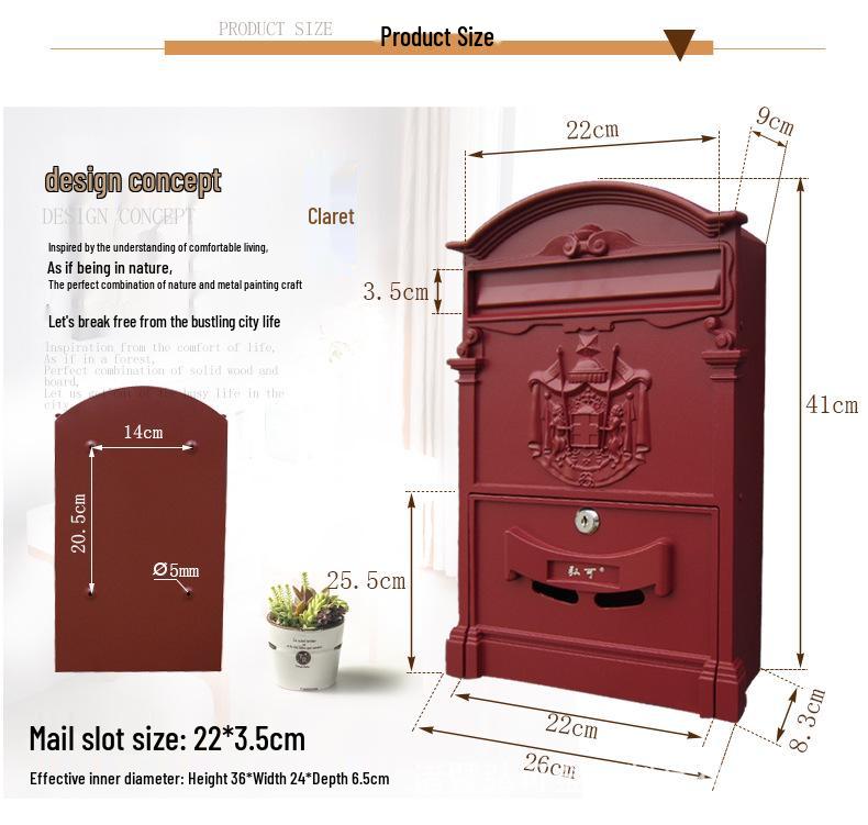 Außen-Villa-Briefkasten im italienischen Barockstil