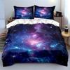 Cosmic Galaxy Nebula Print Bedding Duvet Cover Set  (1*Duvet Cover 2*Pillowcases, without duvet insert)