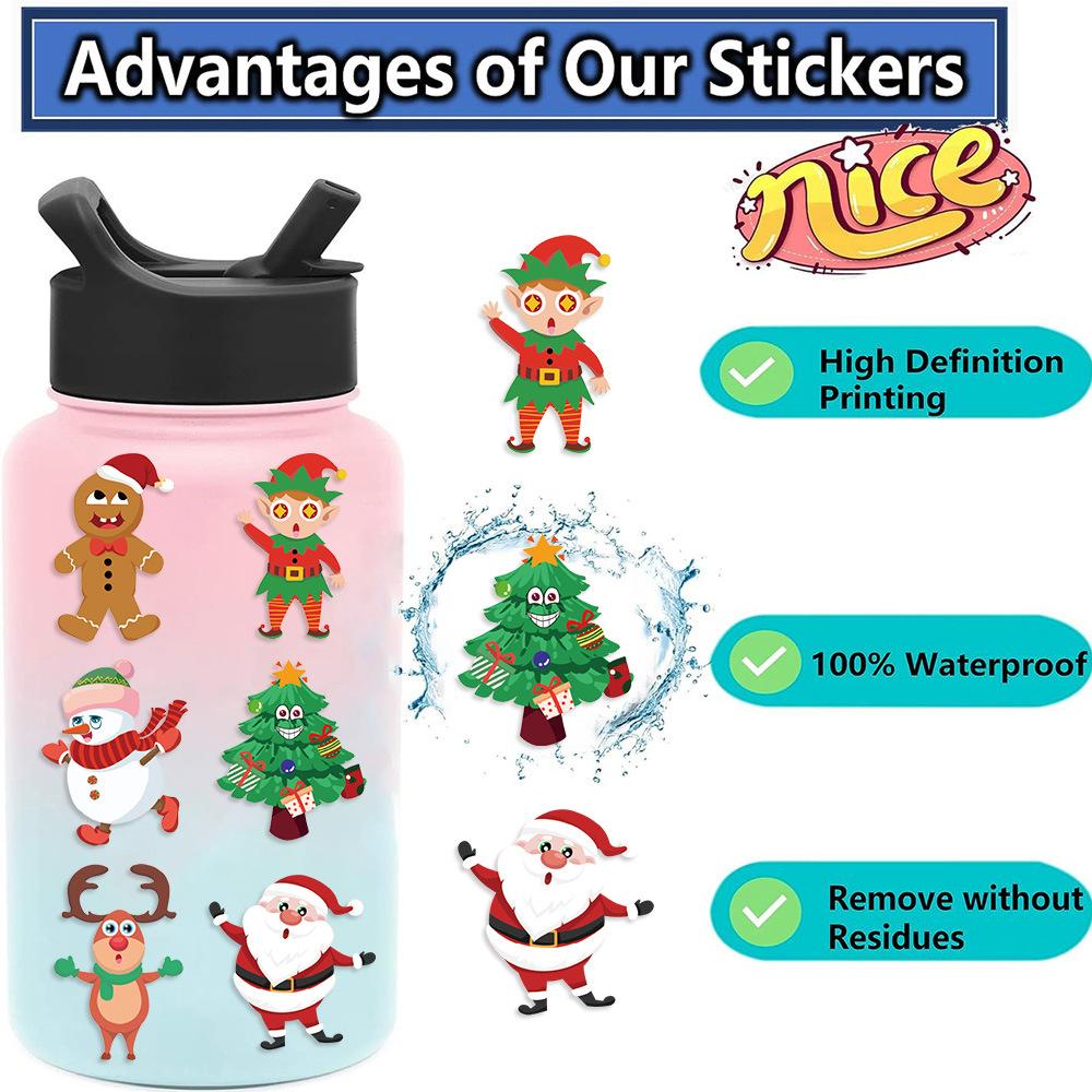8 Sheets Christmas Gift Santa Claus Pet Stickers for Kids DIY Handmade Album Creative Crafting Decals Laptop Scrapbook Phone