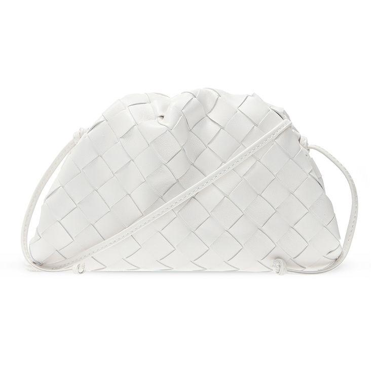 Bottega Veneta The Mini Pouch Shoulder Bag Chalk/Gold Women Shoulder_bags White 585852-VCPP1-9143