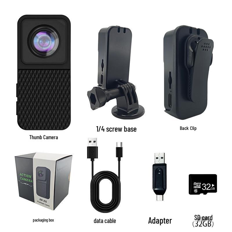 HD Pet Sports Camera with 160° Ultra-Wide Fisheye Lens & Loop Recording