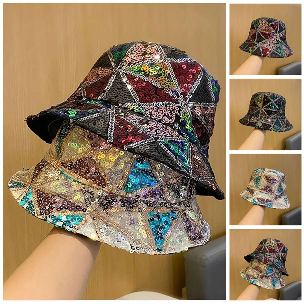 Polyester Panama Hat Color Mix Women's Hat Casual Sequin Hat Outdoor