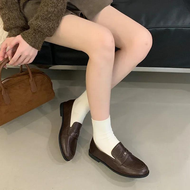 Designer Vintage Slip On Women Loafer Shoes Casual Shallow Flats Spring Autumn Classic Office Female Shoes