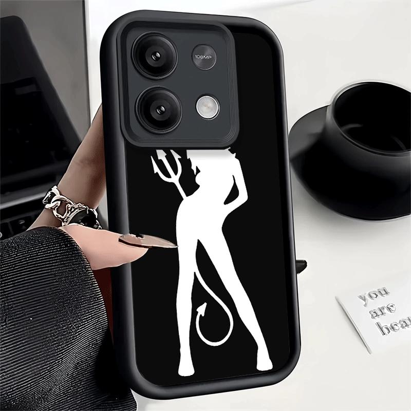 Devil Girl Silhouette Cool Soft Phone Case for Xiaomi Poco X7 X6 X5 Pro X4 Gt X3 F7 Ultra M8 M7 Redmi 15C 15 14C 13 13C 12 12C 1