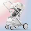 Lightweight Foldable Baby Stroller, High View, Two-Way Pushing, Newborn Essential, Safe, Sit-and-Lie Design