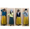 Women's Autumn Corduroy Wide-Leg Cropped Pants with Skirt Patchwork - Loose Fit