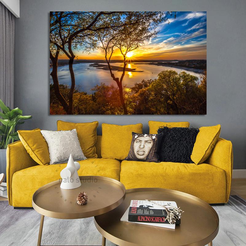 Natural Scenery Plakáty a obrazy na plátně Umělecké obrazy Olejomalby Západ slunce Krajina Obraz do obývacího pokoje Home Decor Bez rámu