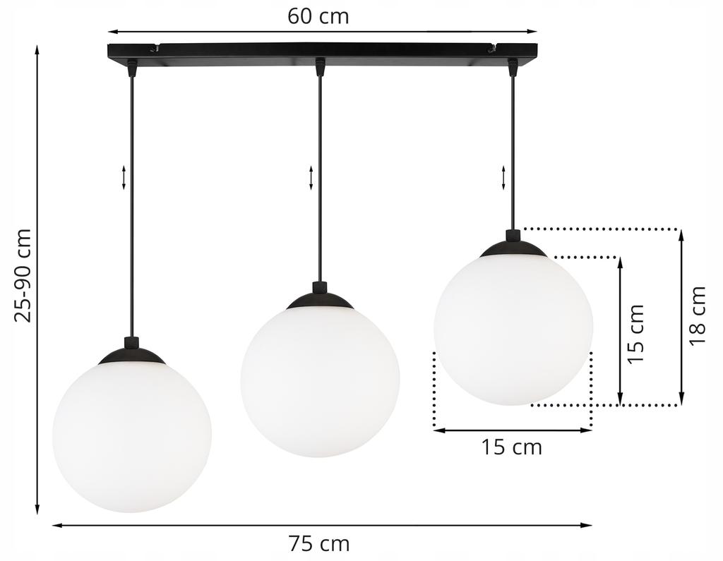 CEILING HANGING LAMP STRIP BALL BLACK LED 15cm
