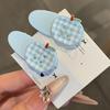 4Pcs Girl Hairpins Macaron Cream Color Plaid Pattern Fruit Button Design Hair Clips Lightweight Stable Grip Scalp-friendly Hair