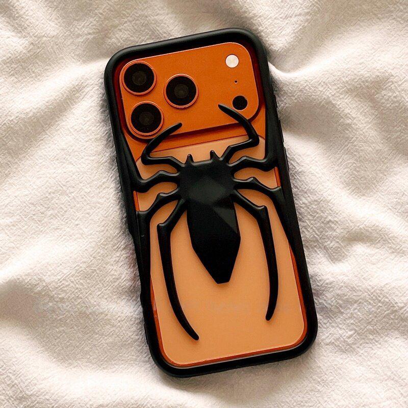 

iPhone 17 Pro Max Case: Heat Dissipating, 3D Hollow Spider Design, Creative Electroplated Protection iPhone 16 Plus
