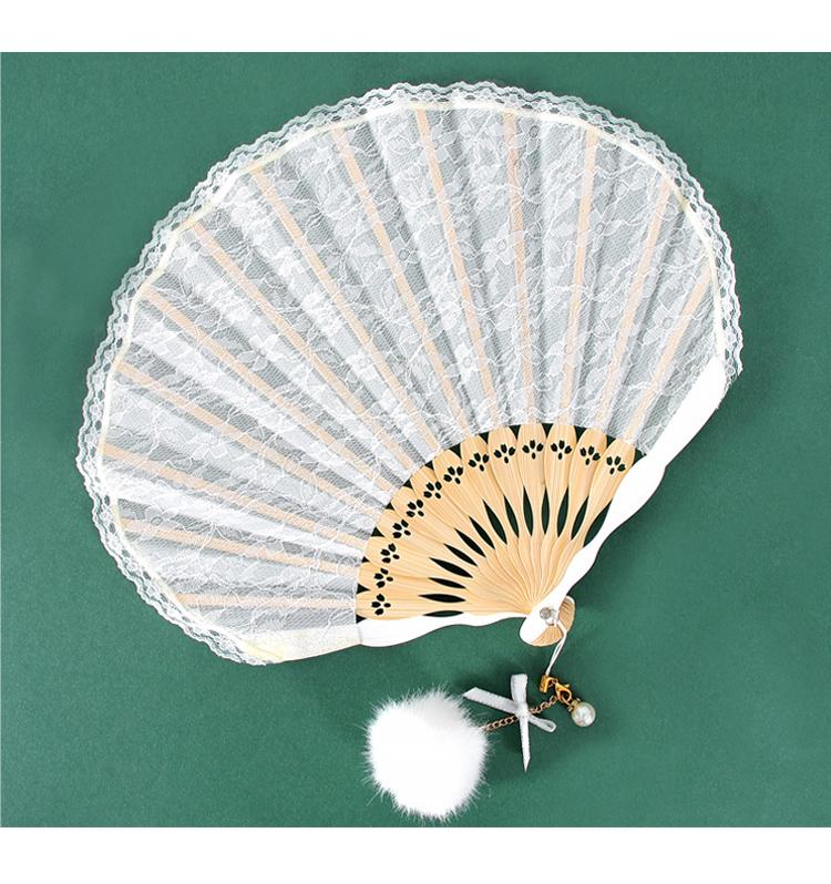 Classic Black Lace Cheongsam Folding Fan - Portable Chinese Style Summer Dance Fan for Ladies