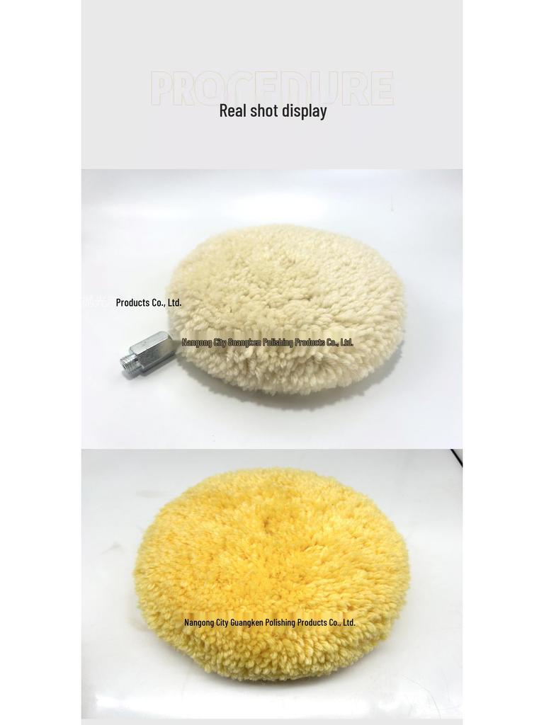 Double-Sided Wool Polishing Pad 05701 - 5/8" Thread Car Detailing Pad