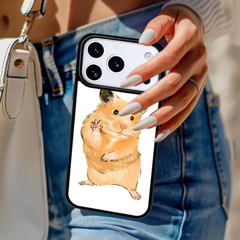 Cute Lovely Pet Hamster Phone Case For iPhone 17 Air 14 15 13 12 Max Cover For Apple 14 15 16 16e 11 Pro Max Plus