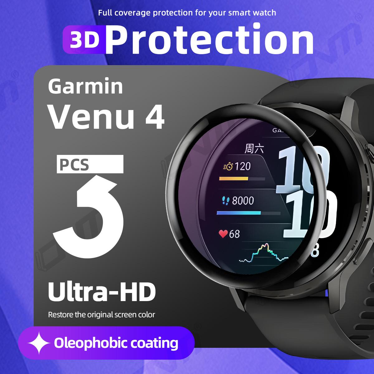 

3D Protection Film for Garmin Venu 4 45mm 41mm Screen Protector, Full Coverage Anti-scratch for Venu4 Accessories (Not Glass) for Venu 4 41mm