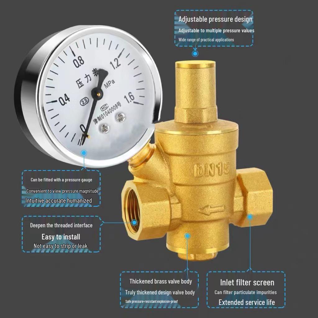 Brass Pressure Reducing Valve - Piston Type, 4 Points DN20