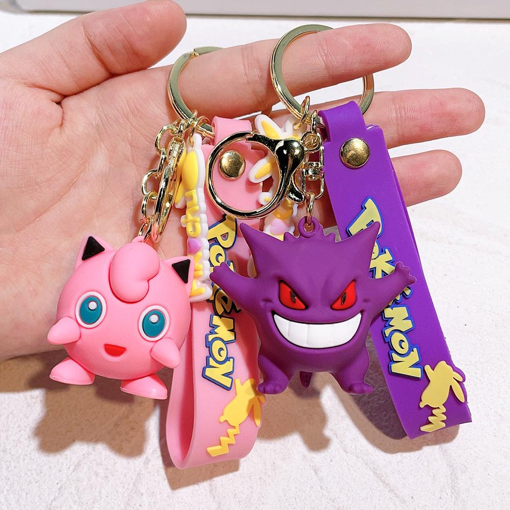 Keychain Cute Pikachu Pocket Monsters Doll Schoolbag Pendant Desktop Souvenirs Decoration Keyring Gift for Fans