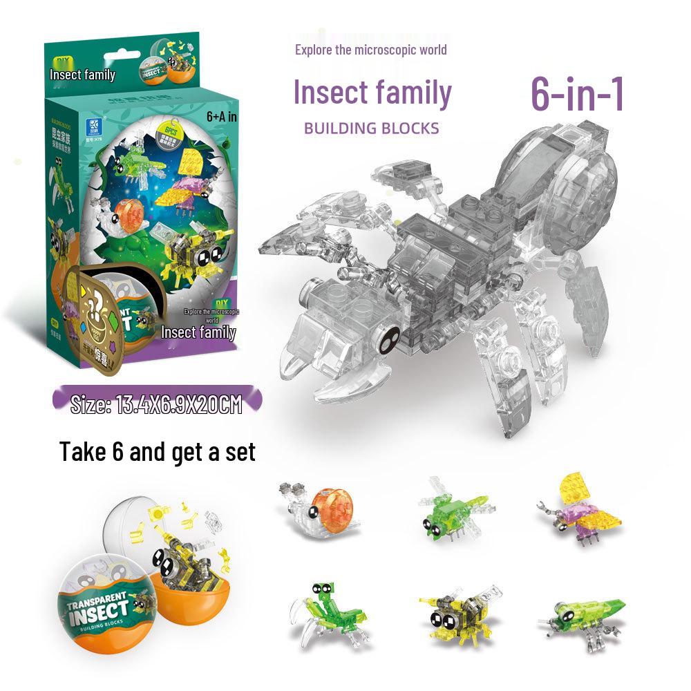 Insect Family Educational Transparent Building Blocks for Kids - Gashapon Toys & Gifts
