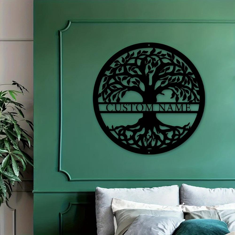 1pc Custom Metal Tree Wall Art, Personalized Rustic Sign for Veranda Courtyard, Bespoke Home Decor & Gift
