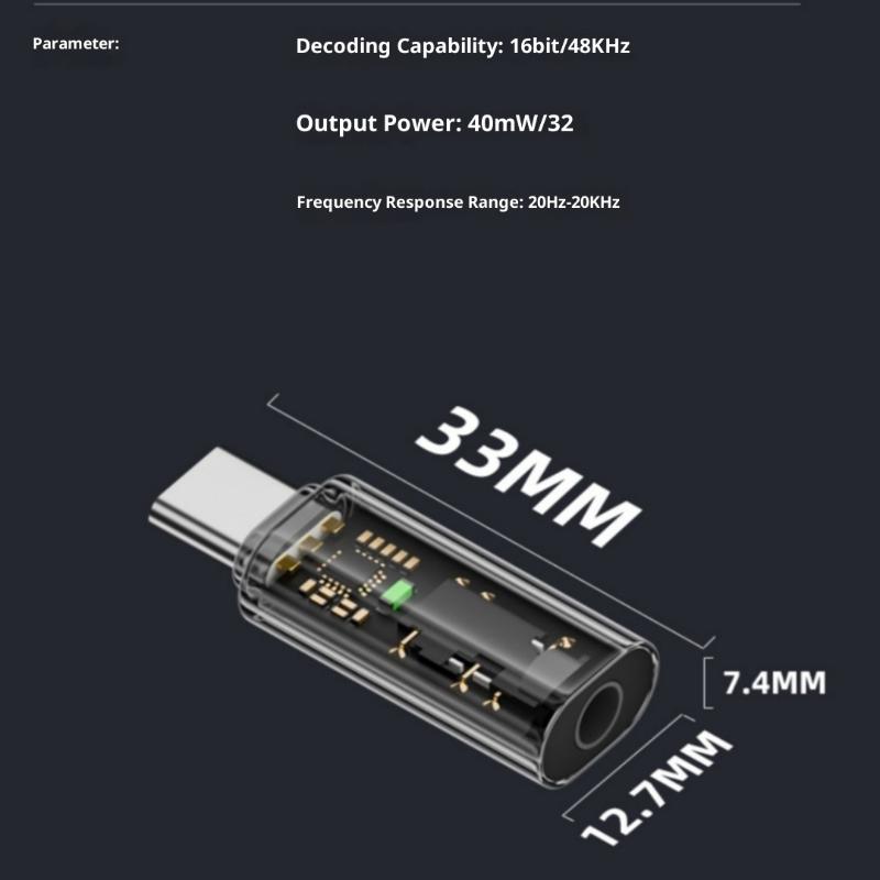 1Pcs Type C To 3.5mm Audio Adapter Earphone AUX Adapter For Phone 15 Galaxy S24 S23 Ultra USB Type C To 3.5mm Aux Adapter