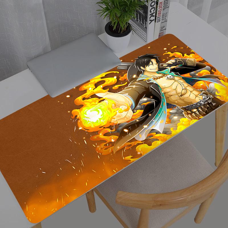 Mouse Pad Anime One Piece Ace burn Gamer Gaming Accessories Varmilo Keyboard PC Computer Desk Mat XXL Carpet Mousepad